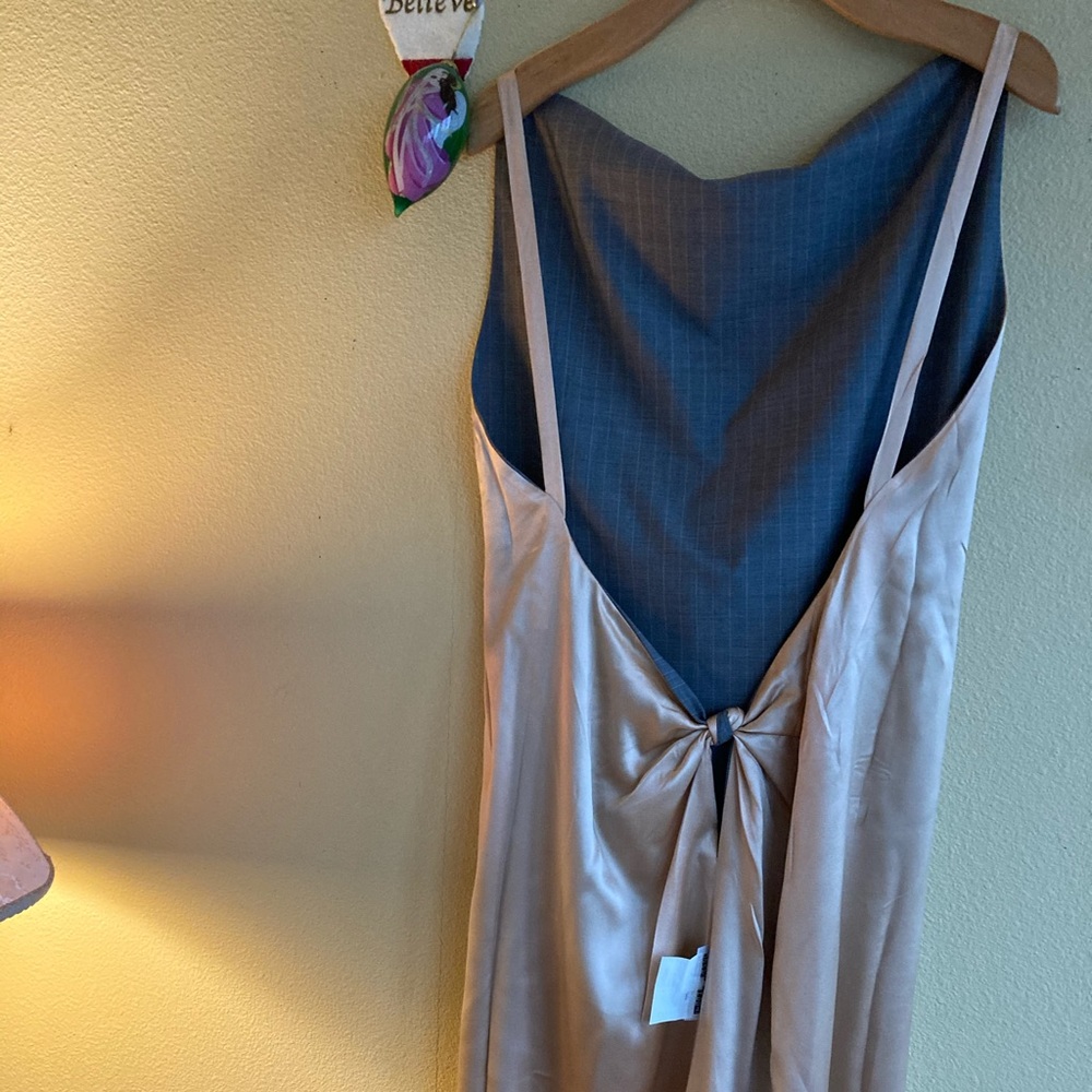 stunning 2 piece fine pinstripe wool & silk dress